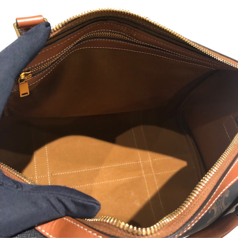 セリーヌ CELINE ラージボストン ブラウン トリオンフキャンバス/タン