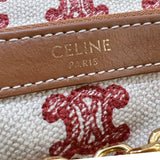セリーヌ CELINE スモールボストン 193652 アイボリー・レッド・タン テキスタイル レディース ボストンバッグ