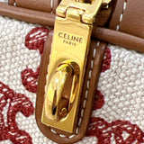 セリーヌ CELINE スモールボストン 193652 アイボリー・レッド・タン テキスタイル レディース ボストンバッグ