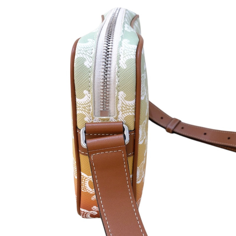 セリーヌ CELINE トリオンフ ミディアム メッセンジャーバッグ ショルダーバッグ バッグ PVCコーティングキャンバス レザー レディース ブラック系 / ブラウン系 194502 【中古】 CELINE - セリーヌ CELINE ショルダーバッグ トリオンフ ミディアム