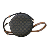 グッチ GUCCI トリオンフラウンドパース 10G342 タン/ゴールド金具 トリオンフキャンバス レディース トートバッグ