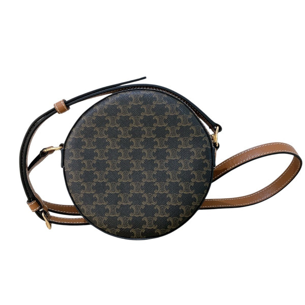 グッチ GUCCI トリオンフラウンドパース 10G342 タン/ゴールド金具 トリオンフキャンバス レディース トートバッグ