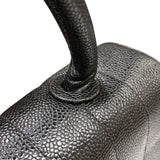 シャネル CHANEL マドモアゼルトップハンドルバッグ ブラック　ゴールド金具 キャビアスキン レディース ハンドバッグ