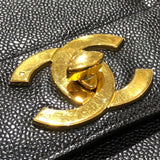 シャネル CHANEL マドモアゼルトップハンドルバッグ ブラック　ゴールド金具 キャビアスキン レディース ハンドバッグ