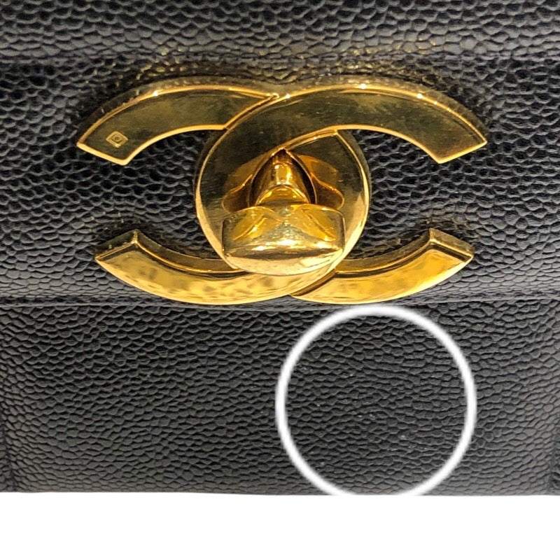 シャネル CHANEL マドモアゼルトップハンドルバッグ ブラック　ゴールド金具 キャビアスキン レディース ハンドバッグ