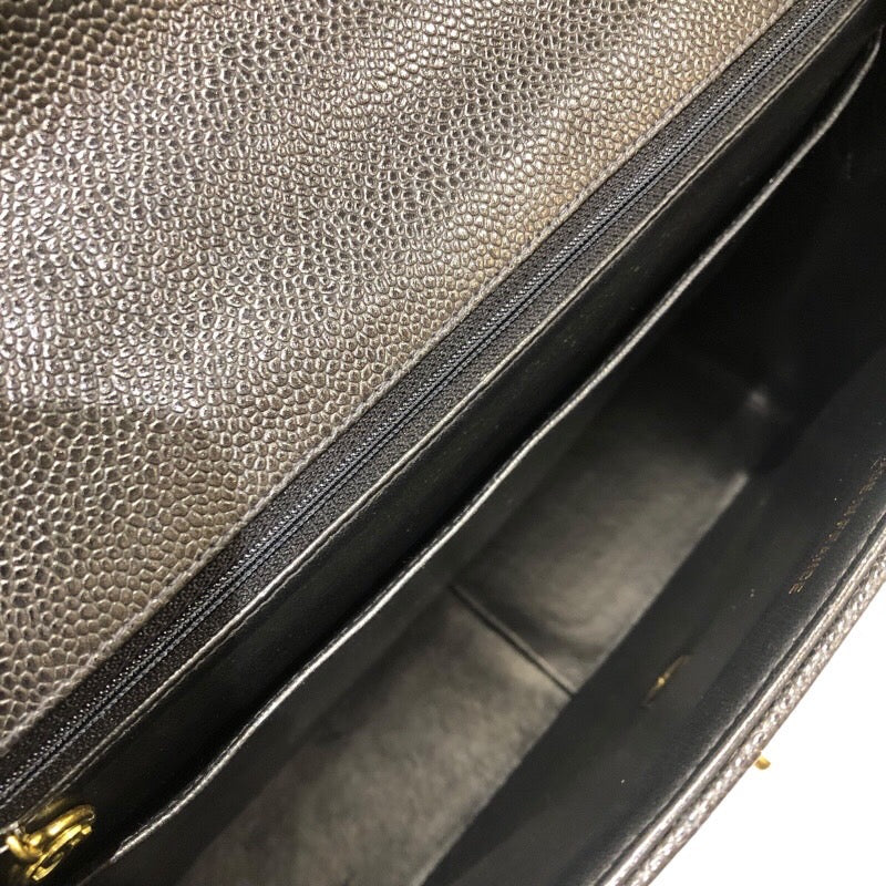シャネル CHANEL マドモアゼルトップハンドルバッグ ブラック　ゴールド金具 キャビアスキン レディース ハンドバッグ
