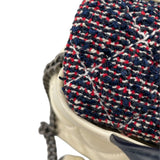 シャネル CHANEL マトラッセ ツイードフラップ ハンドバッグ A93270 22番台 ホワイト ネイビー ラムスキン ツイード レディース ハンドバッグ