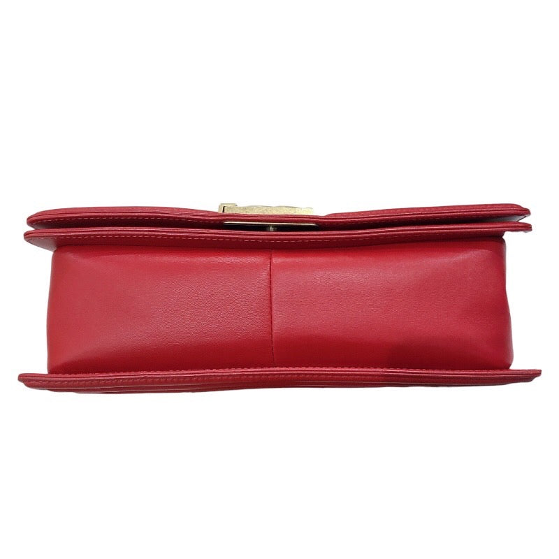 シャネル CHANEL ボーイシャネル25 A67086 レッド/ゴールド金具 ラム レディース ショルダーバッグ