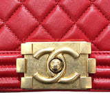シャネル CHANEL ボーイシャネル25 A67086 レッド/ゴールド金具 ラム レディース ショルダーバッグ