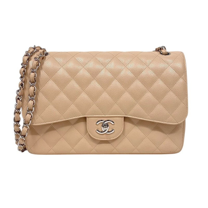 シャネル CHANEL マトラッセ30 A58600 ベージュ シルバー金具 キャビアスキン レディース ショルダーバッグ