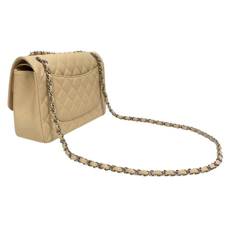 シャネル CHANEL マトラッセ30 A58600 ベージュ シルバー金具 キャビアスキン レディース ショルダーバッグ