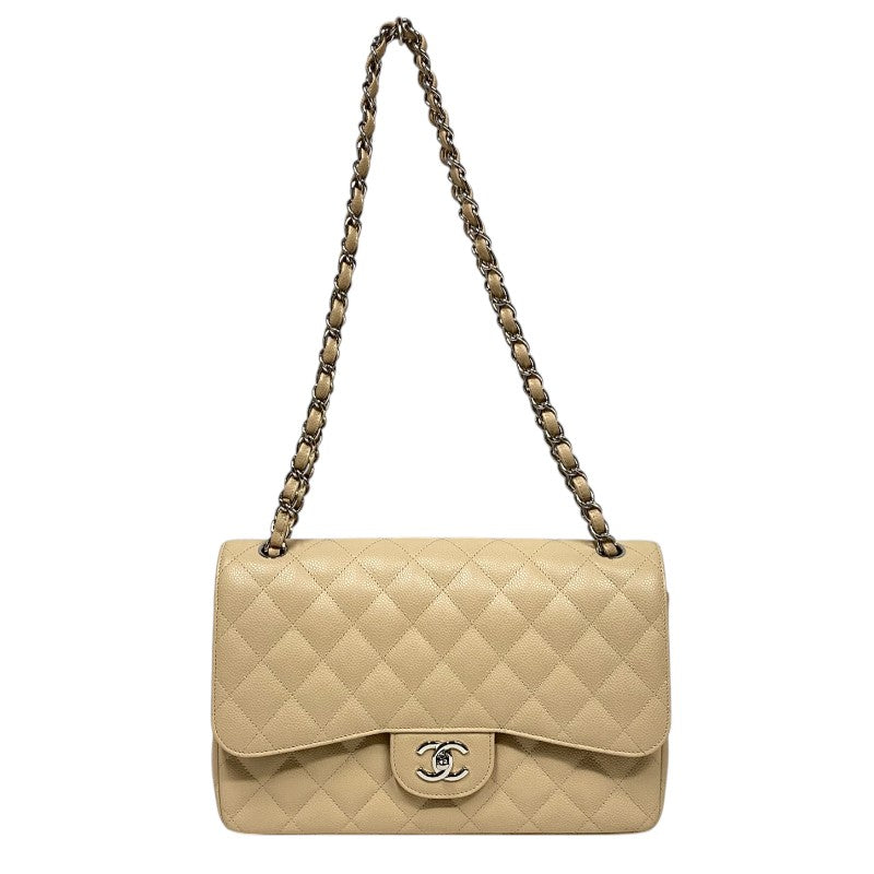 シャネル CHANEL マトラッセ30 A58600 ベージュ シルバー金具 キャビアスキン レディース ショルダーバッグ