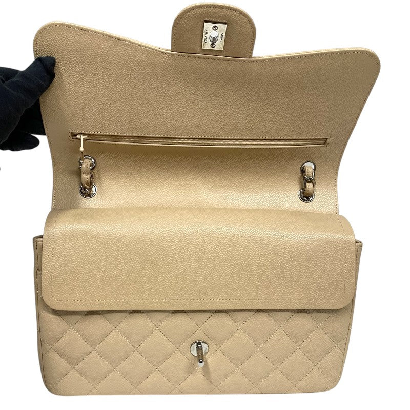 シャネル CHANEL マトラッセ30 A58600 ベージュ シルバー金具 キャビアスキン レディース ショルダーバッグ