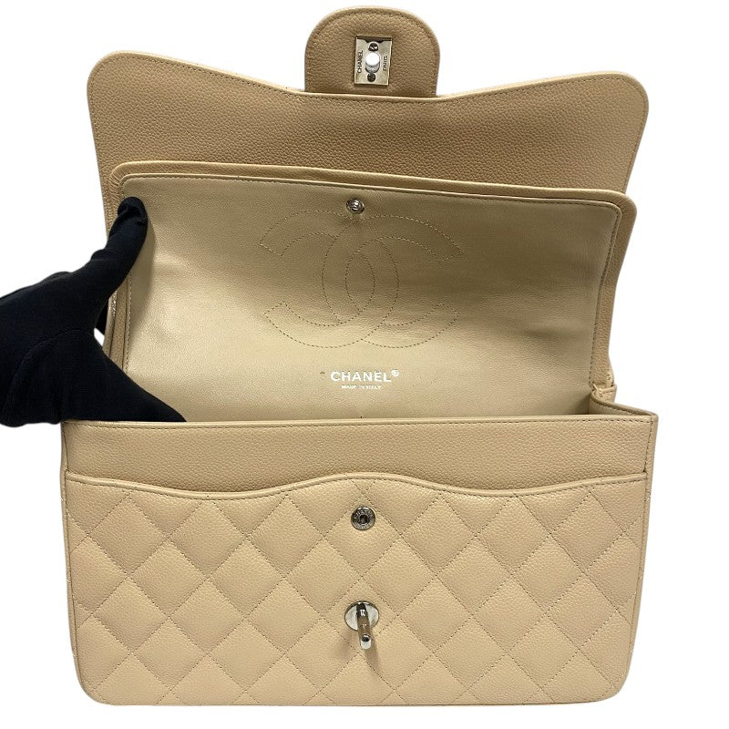 シャネル CHANEL マトラッセ30 A58600 ベージュ シルバー金具 キャビアスキン レディース ショルダーバッグ