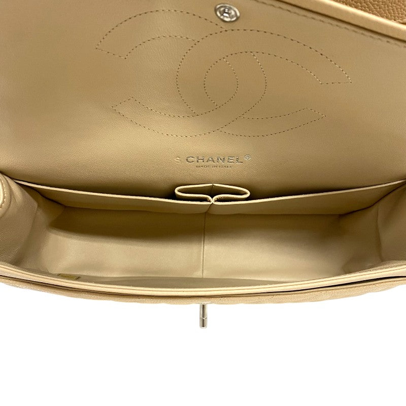 シャネル CHANEL マトラッセ30 A58600 ベージュ シルバー金具 キャビアスキン レディース ショルダーバッグ