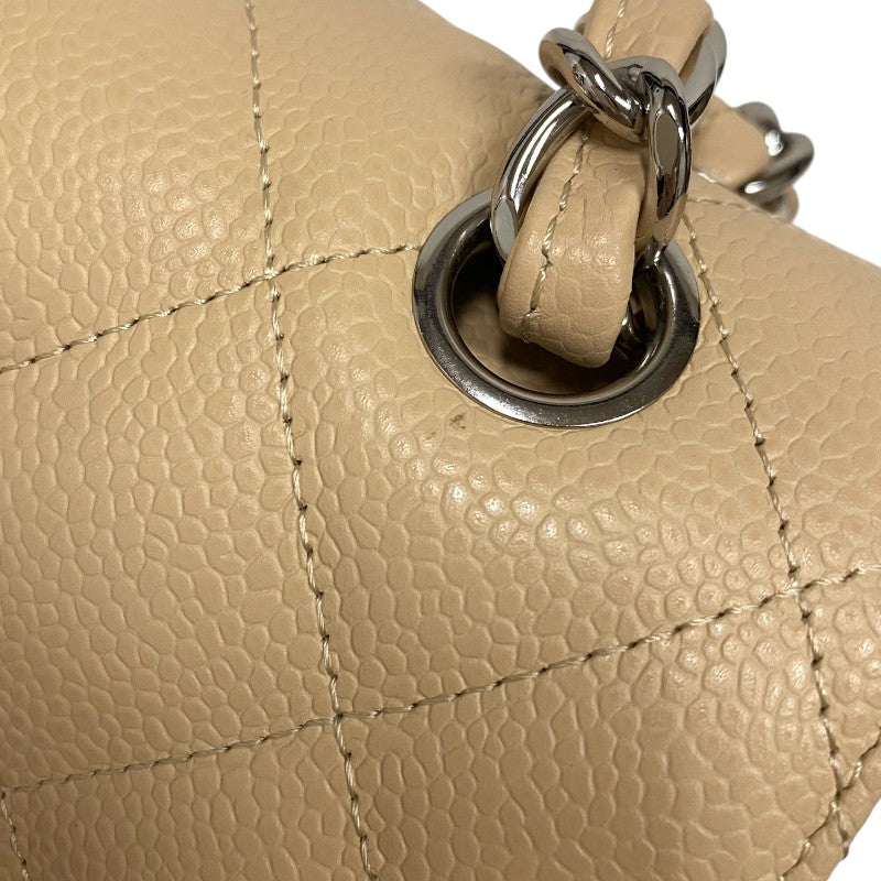 シャネル CHANEL マトラッセ30 A58600 ベージュ シルバー金具 キャビアスキン レディース ショルダーバッグ