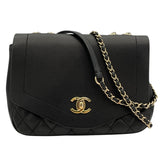 シャネル CHANEL スモールフラップショルダーバッグ 27番台 ブラック GD金具 カーフ/キャビアスキン レディース ショルダーバッグ