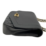 シャネル CHANEL スモールフラップショルダーバッグ 27番台 ブラック GD金具 カーフ/キャビアスキン レディース ショルダーバッグ
