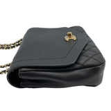 シャネル CHANEL スモールフラップショルダーバッグ 27番台 ブラック GD金具 カーフ/キャビアスキン レディース ショルダーバッグ