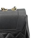 シャネル CHANEL スモールフラップショルダーバッグ 27番台 ブラック GD金具 カーフ/キャビアスキン レディース ショルダーバッグ