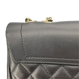 シャネル CHANEL スモールフラップショルダーバッグ 27番台 ブラック GD金具 カーフ/キャビアスキン レディース ショルダーバッグ