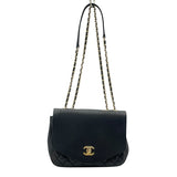 シャネル CHANEL スモールフラップショルダーバッグ 27番台 ブラック GD金具 カーフ/キャビアスキン レディース ショルダーバッグ
