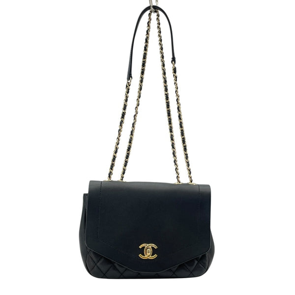 シャネル CHANEL スモールフラップショルダーバッグ 27番台 ブラック GD金具 カーフ/キャビアスキン レディース ショルダーバッグ