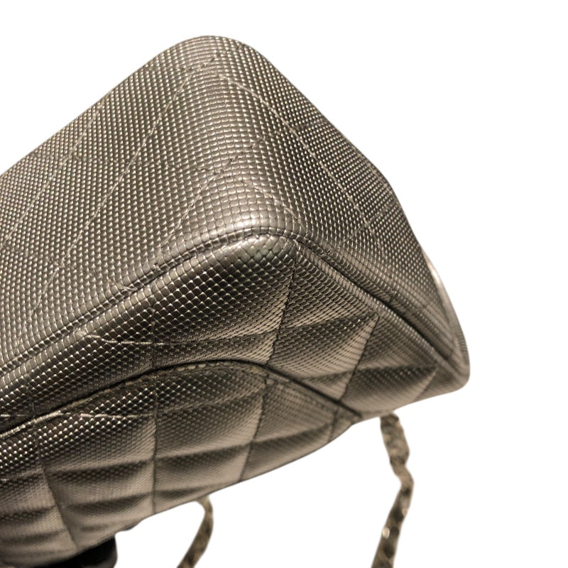 シャネル CHANEL ミニマトラッセ20 A69900 シルバー　シルバー金具 レザー レディース ショルダーバッグ