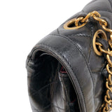 シャネル CHANEL パリ限定 フラップバッグ ブラック ラムスキン レディース ショルダーバッグ