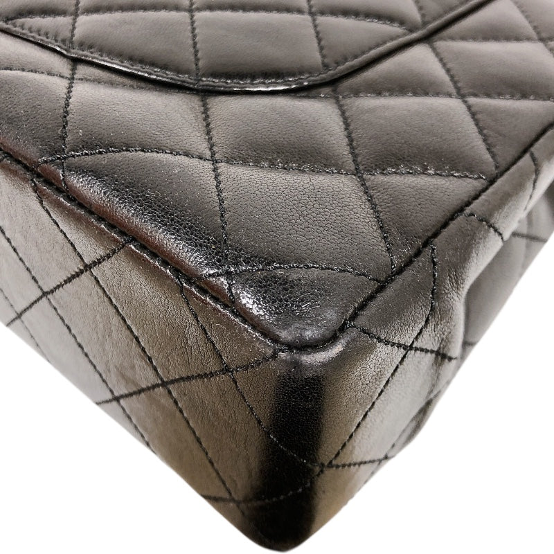 シャネル CHANEL パリ限定 フラップバッグ ブラック ラムスキン レディース ショルダーバッグ