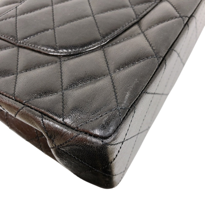 シャネル CHANEL パリ限定 フラップバッグ ブラック ラムスキン レディース ショルダーバッグ