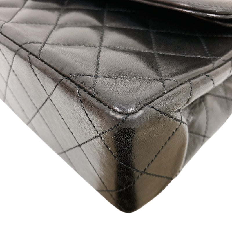 シャネル CHANEL パリ限定 フラップバッグ ブラック ラムスキン レディース ショルダーバッグ