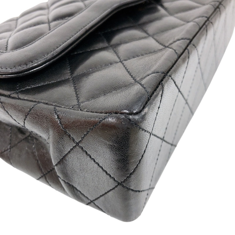 シャネル CHANEL パリ限定 フラップバッグ ブラック ラムスキン レディース ショルダーバッグ