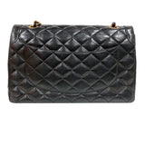 シャネル CHANEL パリ限定 フラップバッグ ブラック ラムスキン レディース ショルダーバッグ