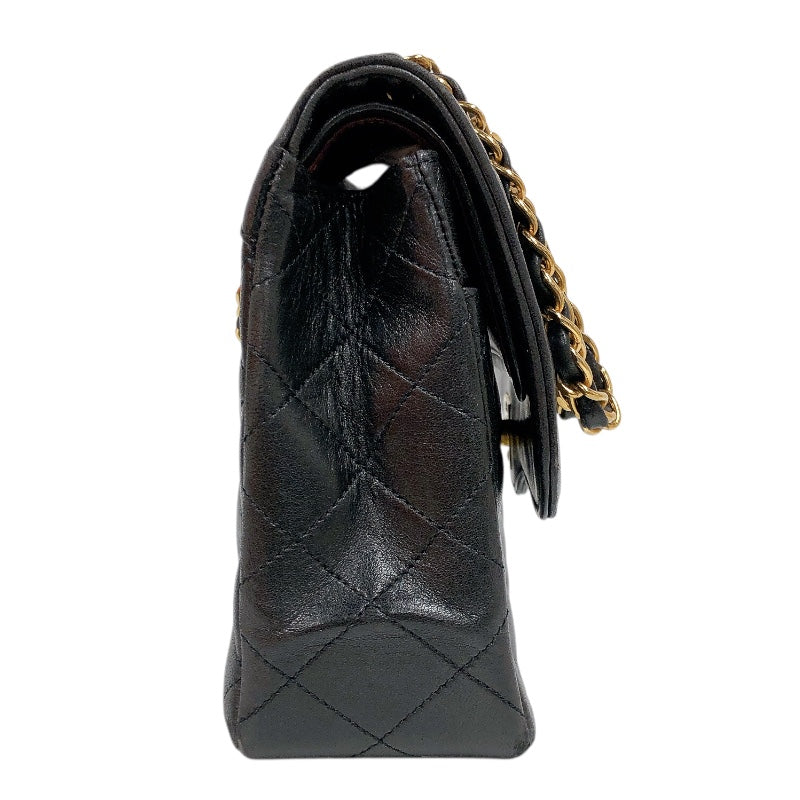 シャネル CHANEL パリ限定 フラップバッグ ブラック ラムスキン レディース ショルダーバッグ