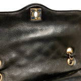 シャネル CHANEL パリ限定 フラップバッグ ブラック ラムスキン レディース ショルダーバッグ