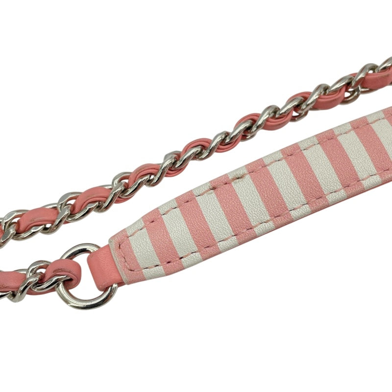 シャネル CHANEL CCフィグリースモールヴァニティバッグ A93342 27番台 ピンクｘホワイト SV金具 キャビアスキン レディース ショルダーバッグ