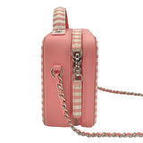 シャネル CHANEL CCフィグリースモールヴァニティバッグ A93342 27番台 ピンクｘホワイト SV金具 キャビアスキン レディース ショルダーバッグ