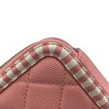 シャネル CHANEL CCフィグリースモールヴァニティバッグ A93342 27番台 ピンクｘホワイト SV金具 キャビアスキン レディース ショルダーバッグ