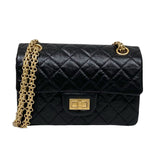 シャネル CHANEL 2.55 ミニハンドバッグ AS0874 ブラック ゴールド金具 エイジドカーフ レディース ショルダーバッグ