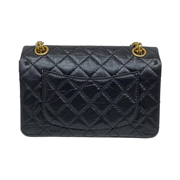 シャネル CHANEL 2.55 ミニハンドバッグ AS0874 ブラック ゴールド金具 エイジドカーフ レディース ショルダーバッグ