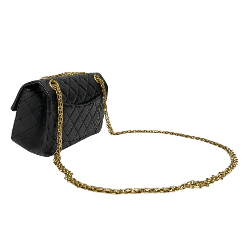 シャネル CHANEL 2.55 ミニハンドバッグ AS0874 ブラック ゴールド金具 エイジドカーフ レディース ショルダーバッグ