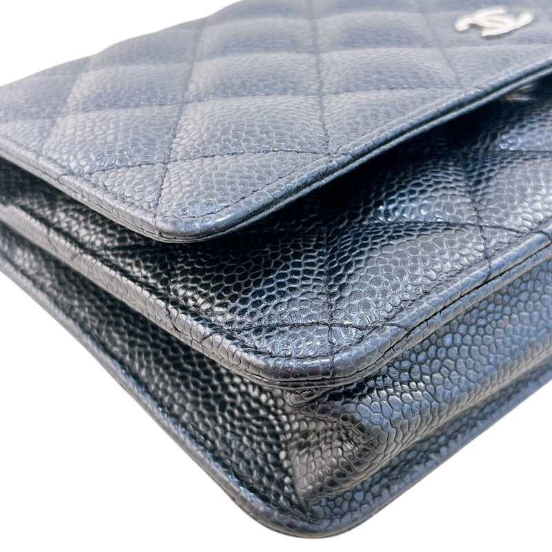 シャネル CHANEL マトラッセ チェーンウォレット AP0250 30番台 ブラック ゴールド金具 キャビアスキン レディース ショルダーバッグ