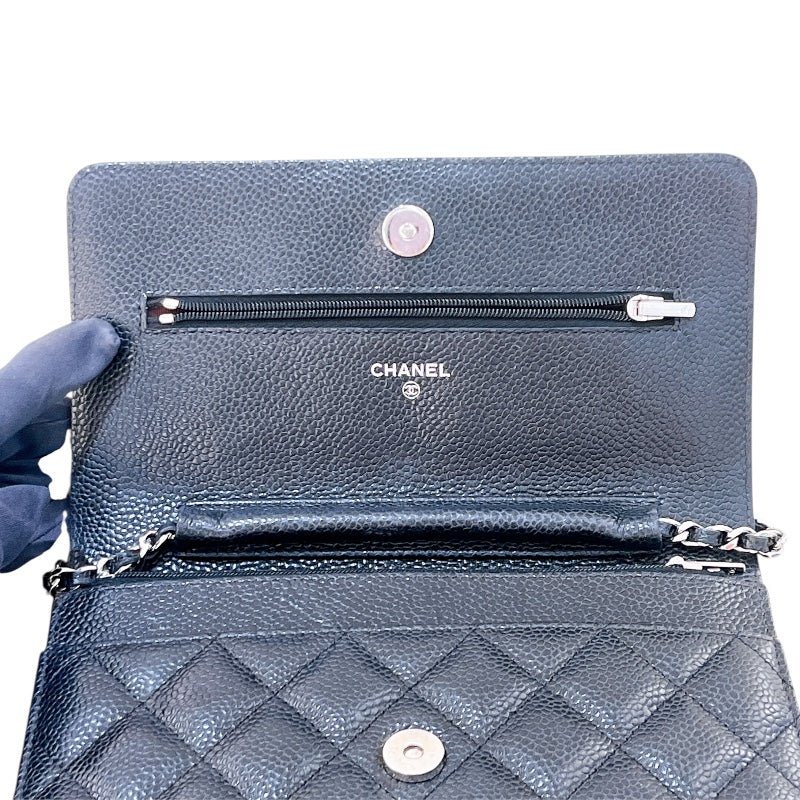 シャネル CHANEL マトラッセ チェーンウォレット AP0250 30番台 ブラック ゴールド金具 キャビアスキン レディース ショルダーバッグ
