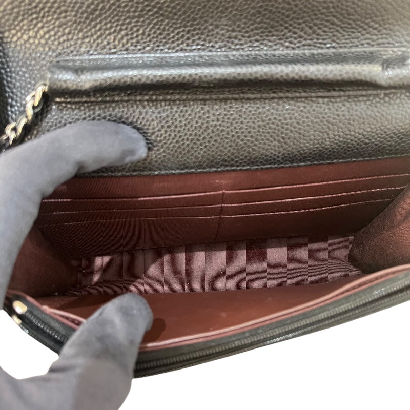 シャネル CHANEL マトラッセ チェーンウォレット AP0250 30番台 ブラック ゴールド金具 キャビアスキン レディース ショルダーバッグ