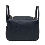 エルメス HERMES リンディミニ W刻 ブラック ゴールド金具 トリヨンクレマンス レディース ショルダーバッグ