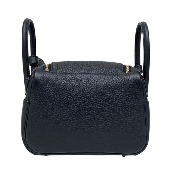 エルメス HERMES リンディミニ W刻 ブラック ゴールド金具 トリヨンクレマンス レディース ショルダーバッグ