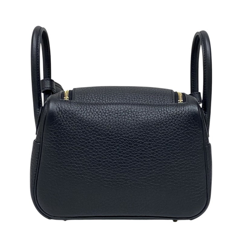 エルメス HERMES リンディミニ W刻 ブラック ゴールド金具 トリヨンクレマンス レディース ショルダーバッグ