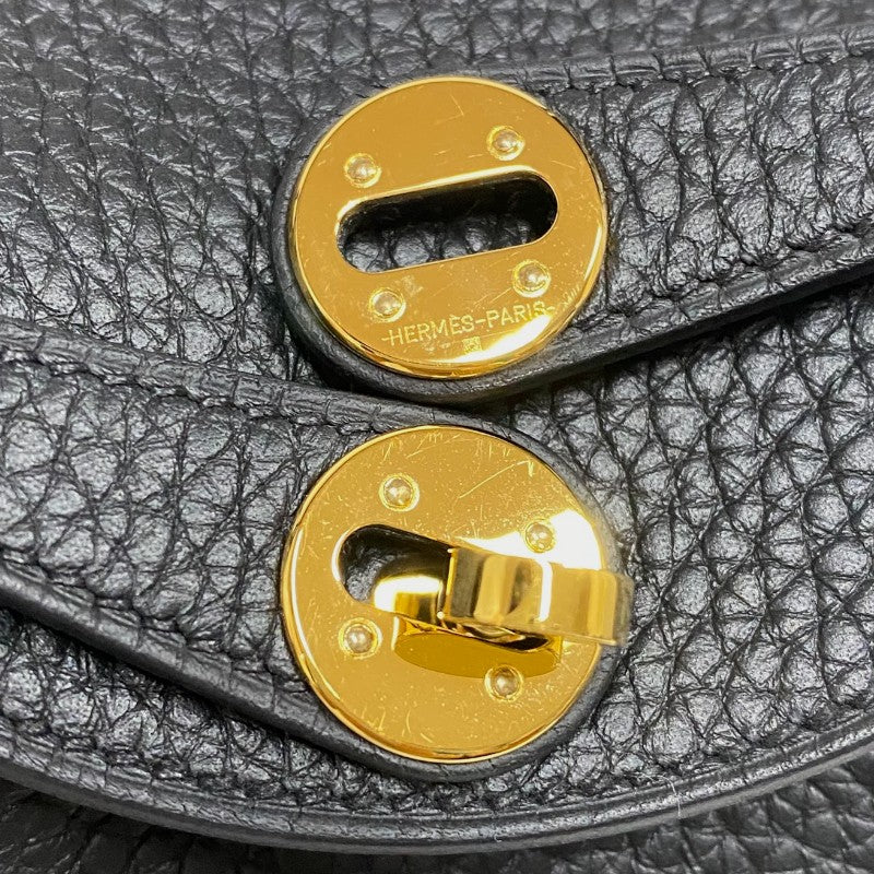 エルメス HERMES リンディミニ W刻 ブラック ゴールド金具 トリヨンクレマンス レディース ショルダーバッグ