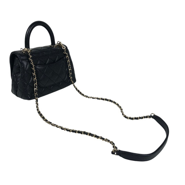 シャネル CHANEL ココハンドルXXS AS2215 ブラック　ゴールド金具 キャビアスキン レディース ショルダーバッグ